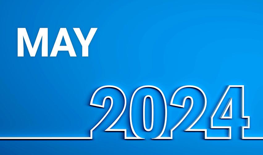 May 2024 written on a blue background.