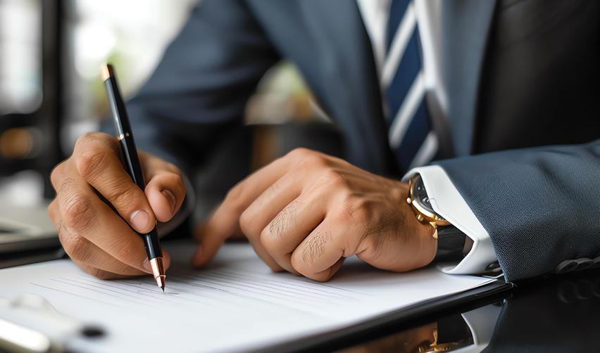 An EB5 regional center investor filling out an immigrant petition to change his nonimmigrant status into a Green Card.