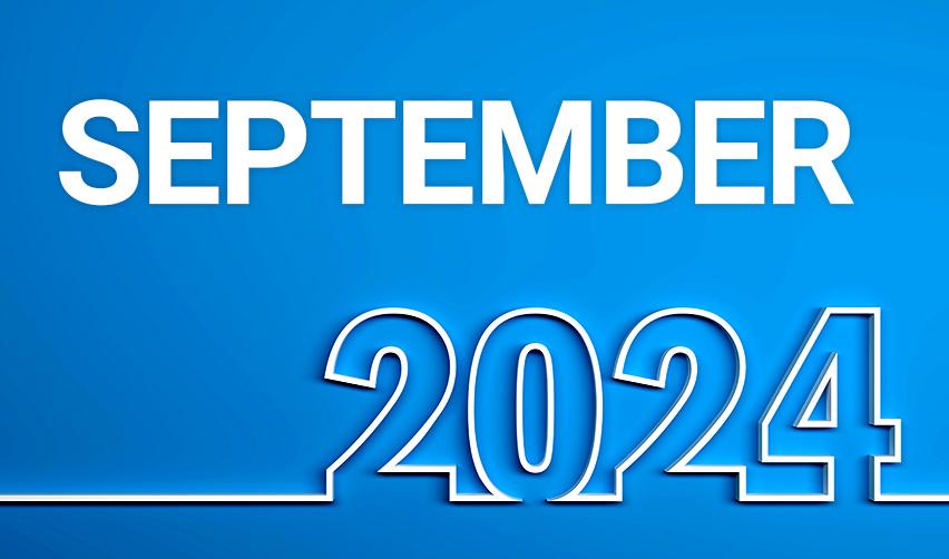 White text on a blue background reading September 2024, referring to the Department of State's monthly bulletin.