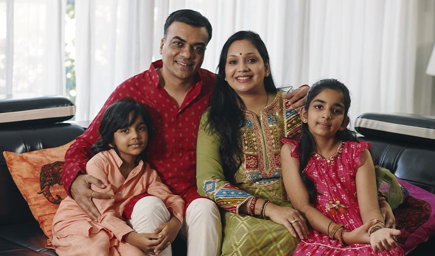 A family of Indian citizen green card holders who successfully completed their immigration processes.