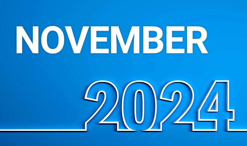 The words November 2024 on a blue background, referring to the USCIS visa bulletin (monthly bulletin).