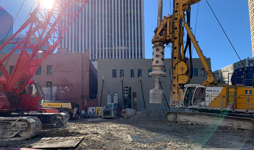 A construction site with machinery
