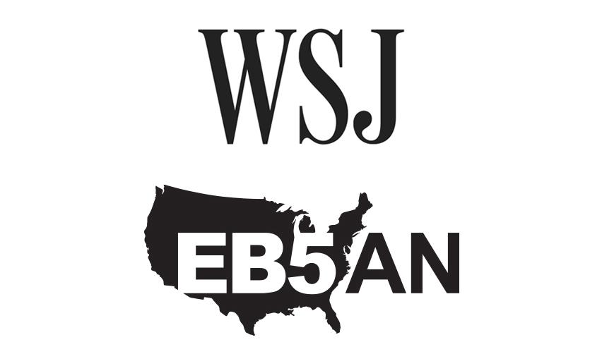 The logos of the Wall Street Journal and EB5AN together on a white background.