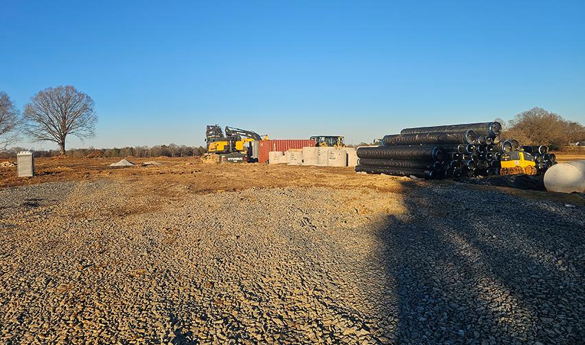 A construction site with construction equipment
