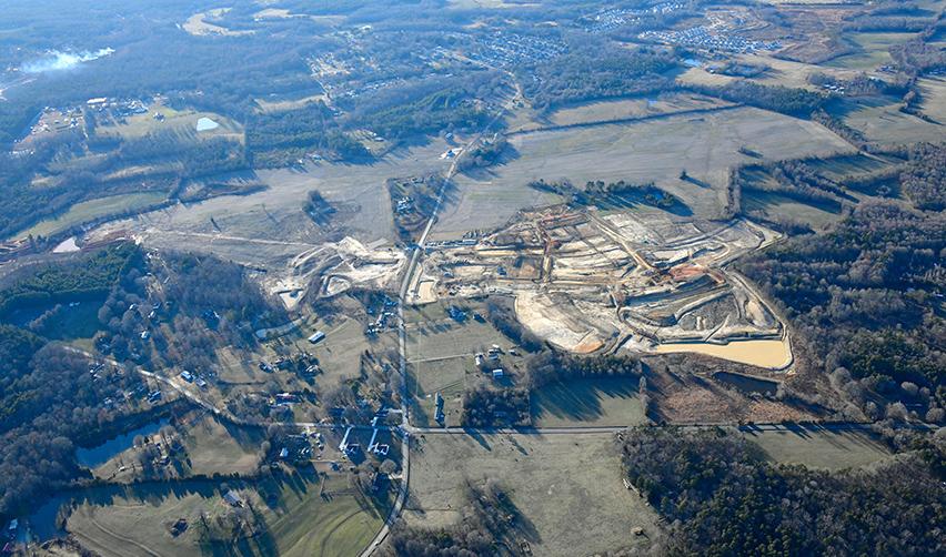 An aerial view of a land