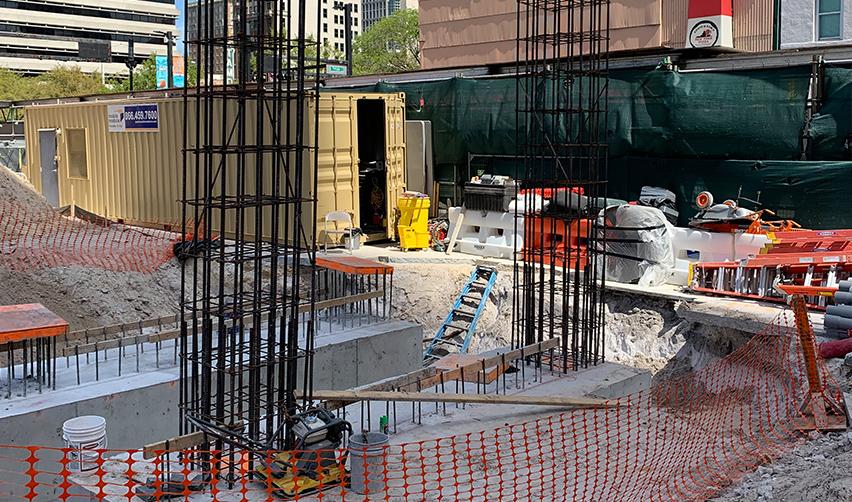 Construction site with construction equipment