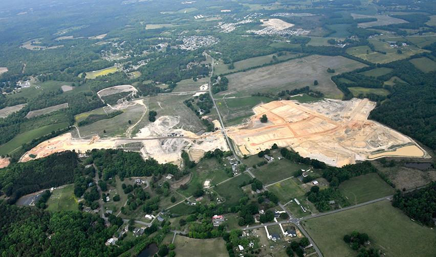 An aerial view of a land