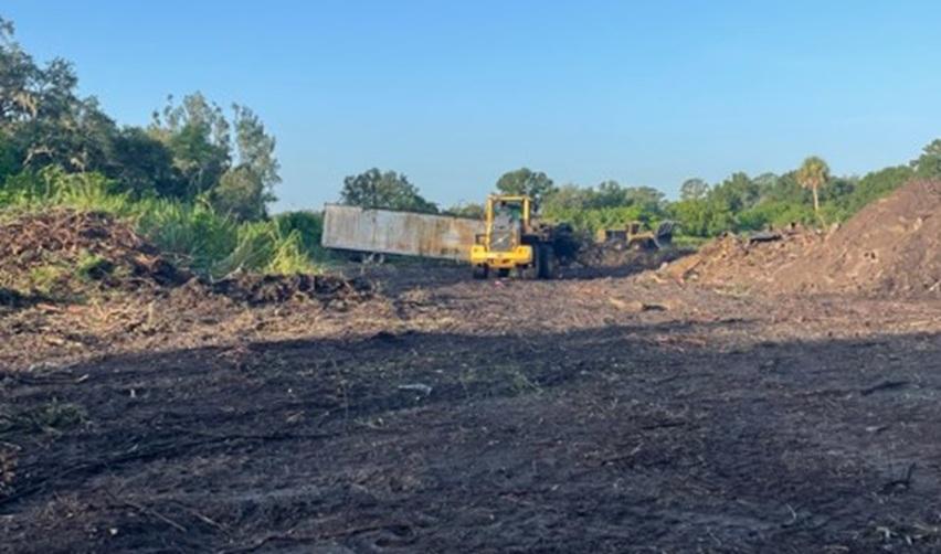 Clearing and grubbing underway at the Terra Ceia EB5 project site in Palmetto, Florida.