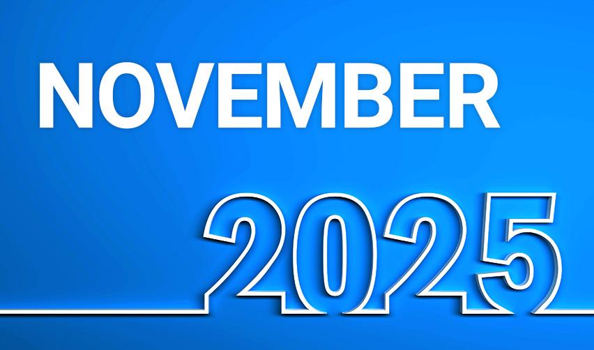 Blue background graphic displaying the words November 2025, representing the latest EB5 Visa Bulletin release for the month.