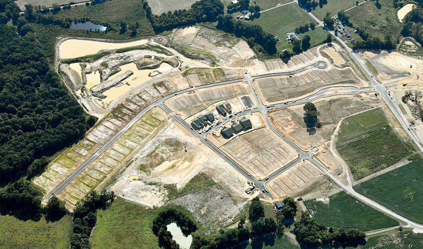 An aerial view of a land