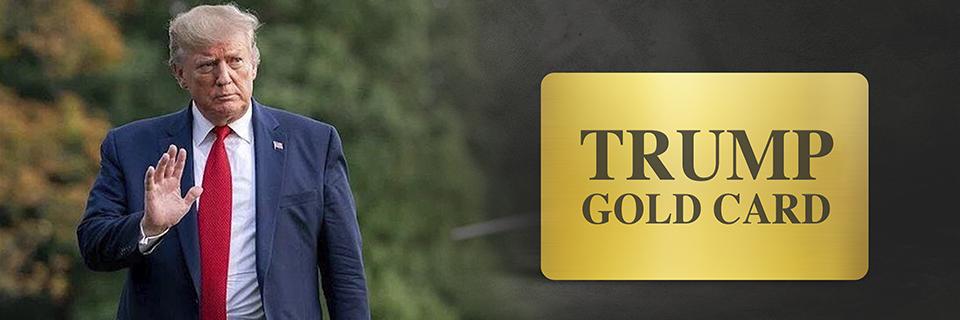 Donald Trump introducing the new Gold Card program for wealthy immigrants seeking U.S. residency.