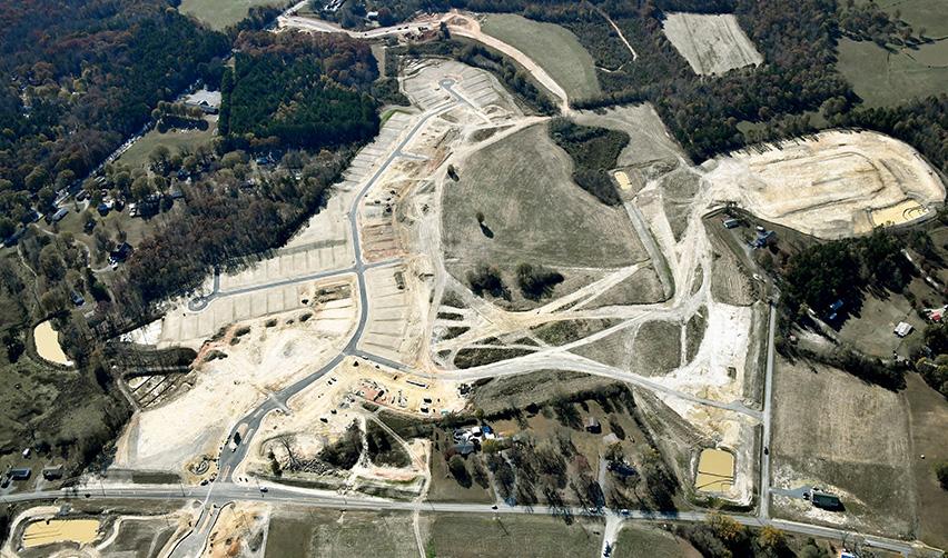 Aerial image showing the Rocky River EB5 project site.