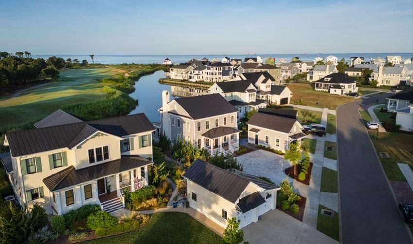 An aerial view of the Bay Creek rural EB5 project in Cape Charles VA.